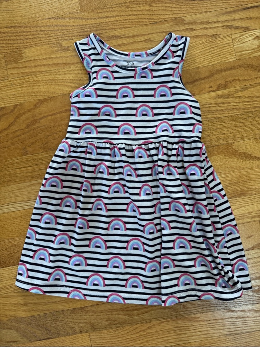Toddler Striped Rainbow Tank Dress